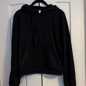 Athleta Black Cropped Drawstring Hoodie